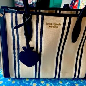 Kate Spade Black and Tan Striped Tote